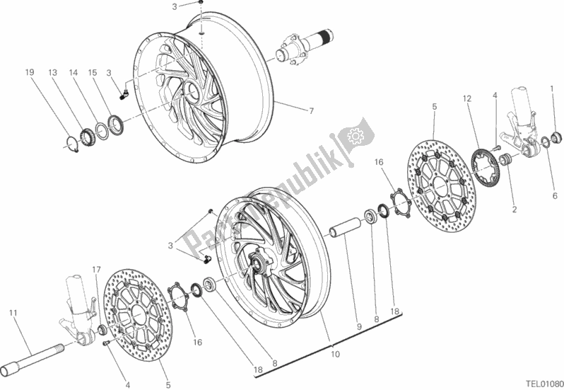 All parts for the Wheels of the Ducati Diavel Xdiavel Sport Pack Brasil 1260 2019
